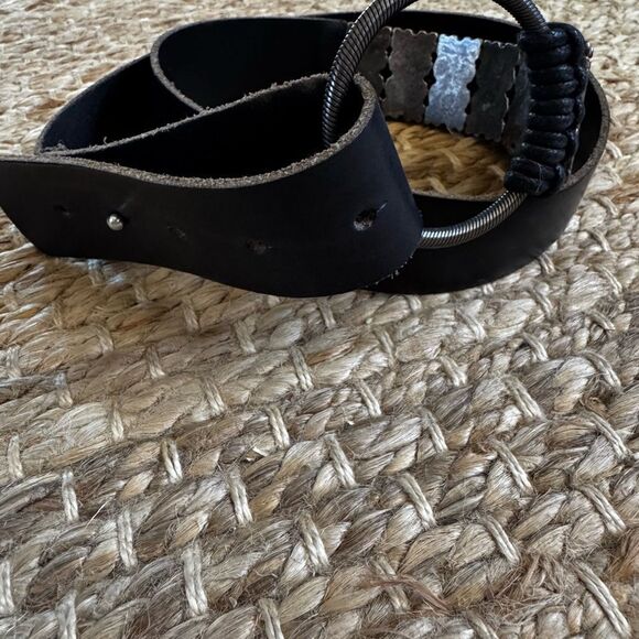 ANTONAZZI Firenze Italian Leather Belt M – Silver Floral Studded, Boho nwot main image 10
